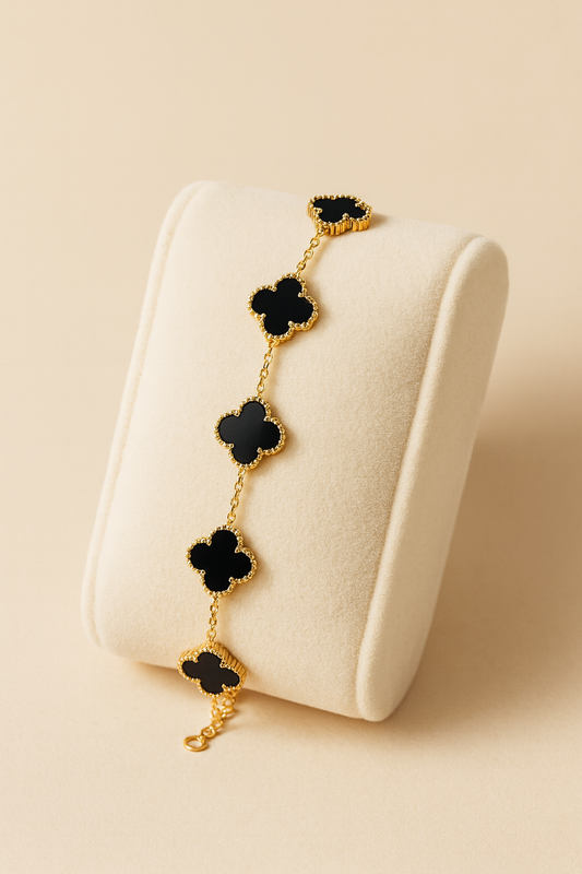 NOIR CLOVER CHAIN BRACELET