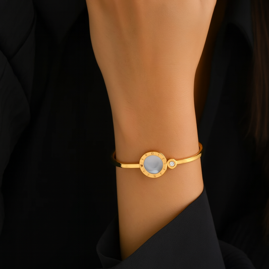 ROMAN IVORY SOLITAIRE BANGLE