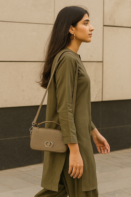 CHARCOAL CANVAS CROSSBODY