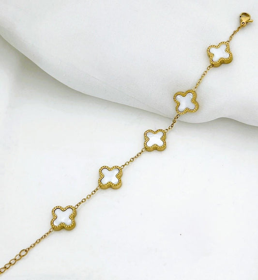 IVORY CLOVER CHAIN BRACELET