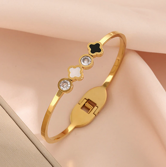 CLOVER DUO CRYSTAL BANGLE