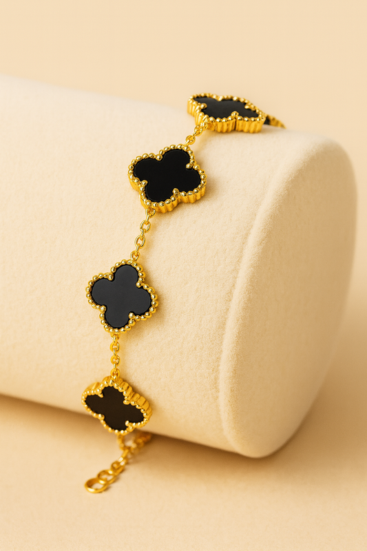 NOIR CLOVER CHAIN BRACELET