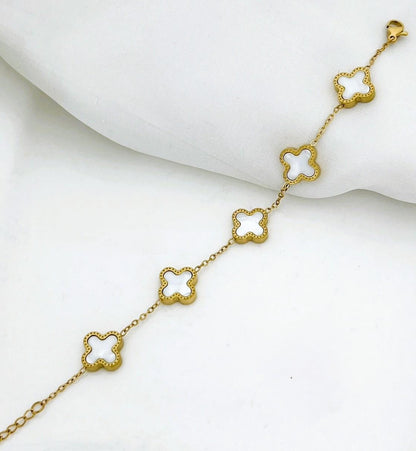 IVORY CLOVER CHAIN BRACELET