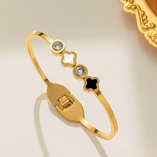 CLOVER DUO CRYSTAL BANGLE