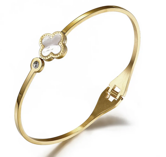 IVORY CLOVER SOLITAIRE BANGLE
