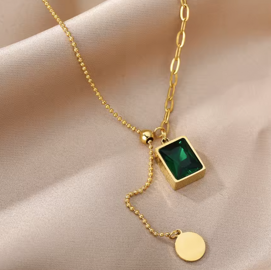 EMERALD HARMONY DUAL CHAIN PENDANT