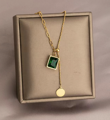 EMERALD HARMONY DUAL CHAIN PENDANT