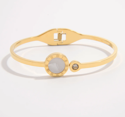 ROMAN IVORY  SOLITAIRE BANGLE