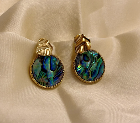 TURQUIOSE ABALONE DROP EARINGS